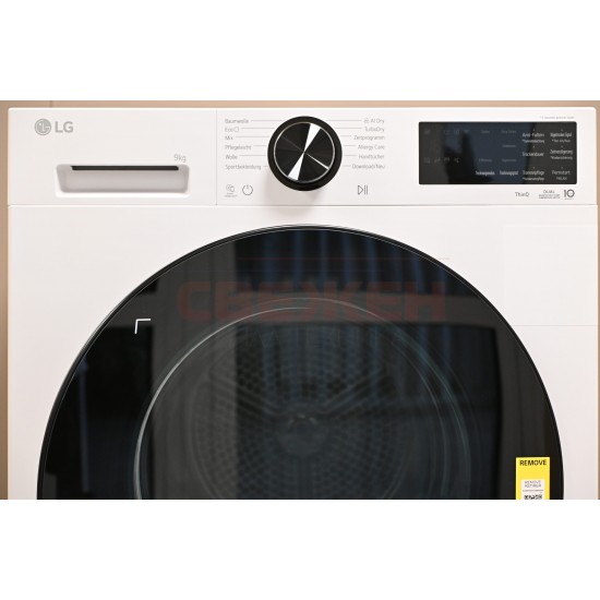 Сушилня LG RT90X7BA – 9 кг, термопомпа, енергиен клас A, AI Dry, Dual Inverter