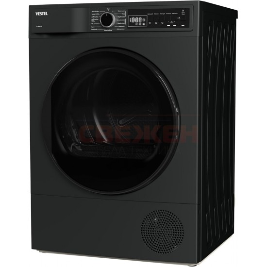 Сушилня с термопомпа VESTEL TD 86301 DX – 8 кг, Dark Inox, 15 програми и PearlDrum
