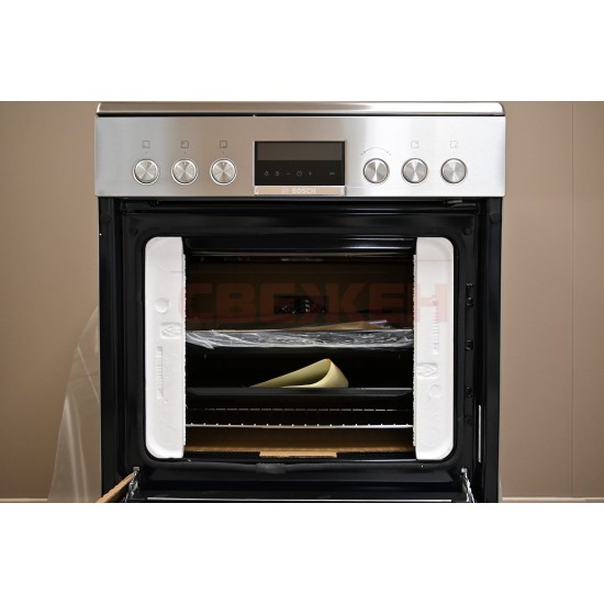 Свободностояща печка BOSCH HKS79U250 Serie 6 – пиролиза, телескопични водачи и 63 л фурна Свободностояща печка BOSCH HKS79U250 Serie 6 – пиролиза, телескопични водачи и 63 л фурна