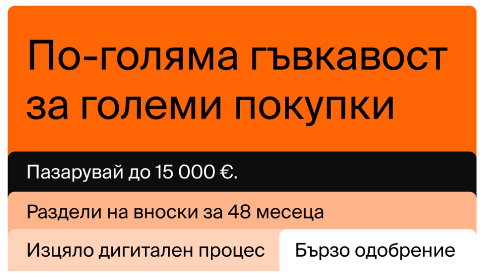 tbi bank – Пазарувай до 15 000 € на вноски до 48 месеца